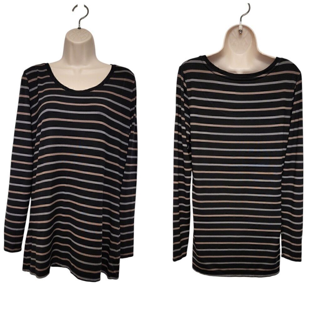 Liz Lange maternity Long Sleeve Stripe Black White Shirt Sweater Top Relax XXL